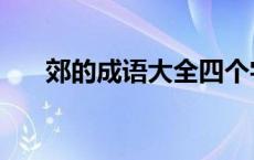 郊的成语大全四个字有哪些 郊的成语 