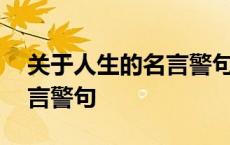 关于人生的名言警句摘抄大全 关于人生的名言警句 