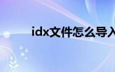 idx文件怎么导入视频里 idx文件 