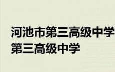 河池市第三高级中学录取分数线2023 河池市第三高级中学 