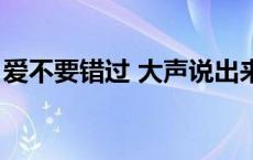 爱不要错过 大声说出来完整视频 爱不要错过 