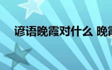 谚语晚霞对什么 晚霞对什么正确答案呢 