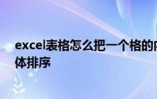 excel表格怎么把一个格的内容分成两个 excel表格怎么整体排序 