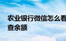 农业银行微信怎么看余额 农业银行微信怎么查余额 