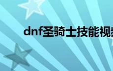 dnf圣骑士技能视频 dnf圣骑士技能 