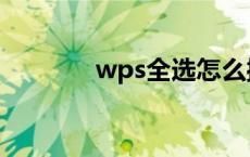 wps全选怎么操作 wps全选 