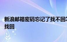 新浪邮箱密码忘记了找不回怎么办 新浪邮箱密码忘记了怎么找回 