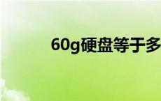 60g硬盘等于多少mb 60g硬盘 