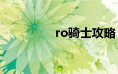 ro骑士攻略 ro骑士加点 