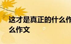 这才是真正的什么作文800 这才是真正的什么作文 