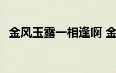 金风玉露一相逢啊 金风玉露一相逢污在哪 