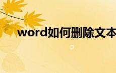 word如何删除文本框 如何删除文本框 