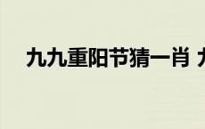 九九重阳节猜一肖 九九重阳是什么生肖 