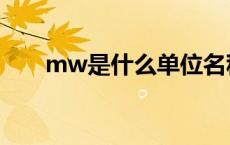 mw是什么单位名称 mw是什么单位 