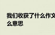 我们收获了什么作文300字 我们的收获是什么意思 