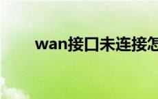 wan接口未连接怎么回事 wan接口 