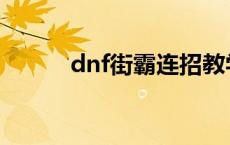 dnf街霸连招教学 dnf街霸连招 