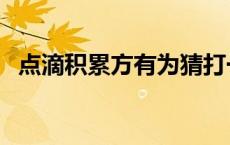 点滴积累方有为猜打一字 点滴积累方有为 