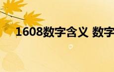 1608数字含义 数字1608代表什么意思 