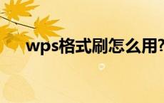 wps格式刷怎么用? wps格式刷怎么用 