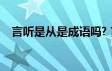 言听是从是成语吗? 言听侍从是什么意思 