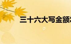 三十六大写金额怎么写 三十六大 