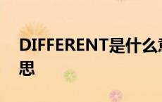 DIFFERENT是什么意思 different是什么意思 