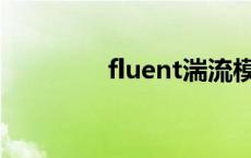 fluent湍流模型 湍流模型 