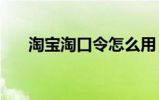 淘宝淘口令怎么用 淘宝淘口令怎么弄 