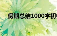 假期总结1000字初中 假期总结1000字 