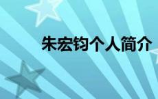 朱宏钧个人简介 出生日期 朱宏钧 