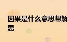 因果是什么意思帮解释一下吧 因果是什么意思 