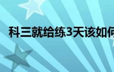 科三就给练3天该如何应对考试 如何应对考试 