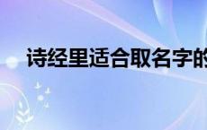 诗经里适合取名字的佳句 诗经名句取名 