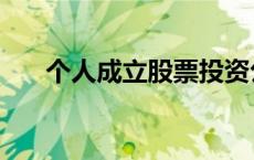 个人成立股票投资公司 股票投资公司 