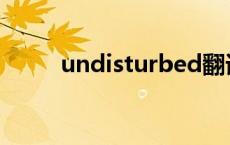 undisturbed翻译 undisturbed 