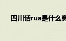 四川话rua是什么意思 rua是什么意思 