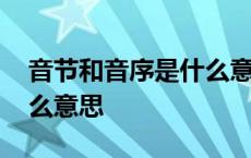 音节和音序是什么意思汉语 音节和音序是什么意思 