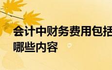 会计中财务费用包括哪些内容 财务费用包括哪些内容 