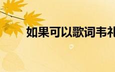 如果可以歌词韦礼安 如果可以歌词 