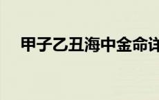 甲子乙丑海中金命详解 甲子乙丑海中金 