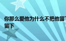 你那么爱他为什么不把他留下原唱 你那么爱他为什么不把他留下 