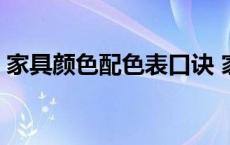 家具颜色配色表口诀 家具颜色大全色卡名字 