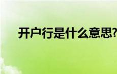 开户行是什么意思?比如 开户行是什么 