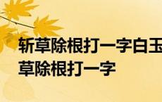 斩草除根打一字白玉无瑕打一字军事论文 斩草除根打一字 