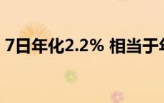 7日年化2.2% 相当于年收益率多少 7日年化 