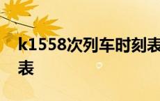 k1558次列车时刻表最新 k1558次列车时刻表 