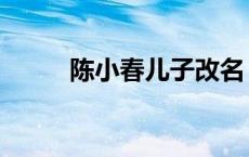 陈小春儿子改名 陈小春儿子名字 