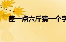 差一点六斤猜一个字 差一点六斤打一字 