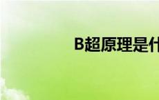 B超原理是什么 b超原理 